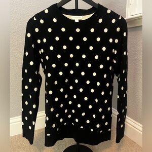 Charter Club Black and Cream Polka Dot Sweater
